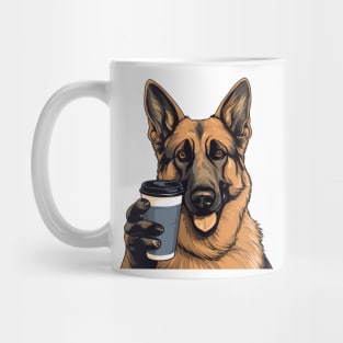 German Shepherd Drinking Coffee Mug